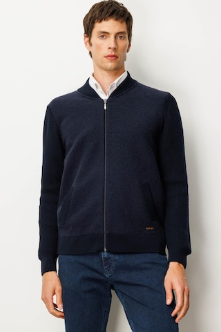Jack & Jones Erkek Hakim Yaka Önü Keçe Triko Mont Desen Lacivert