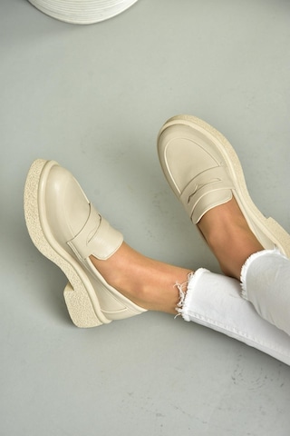 Fox Shoes S996310009 Bej Kalın Tabanlı Günlük Kadın Ayakkabı Bej