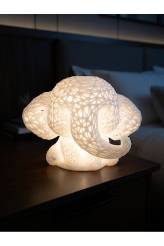 Sevimli Fil Çocuk Odası Gece Lambası 3d Tasarım Led Işıklı Masaüstü Mesh Dekor Hediyelik Beyaz