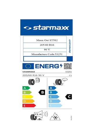 Starmaxx 205/60 R16 Tl 96V Reınf. Maxx Out ST582 Dört Mevsim Lastiği 2025