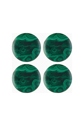 L'objet L Objet Malachite 4 Lü Porselen Canape Tabağı Yeşil