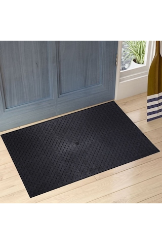 Myfloor Welcome Ve Terlik Desenli Çift Taraflı Kauçuk Kapı Önü Paspası