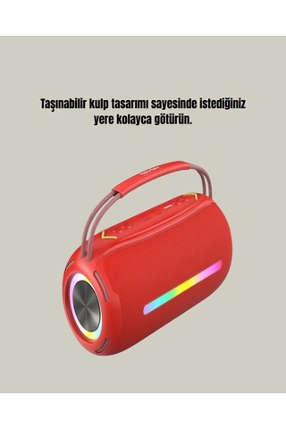 Mey İthalat Suya Dayanıklı 20w Rgb Hoparlör Bluetooth, Usb, Sd Kart Ve Aux Girişli
