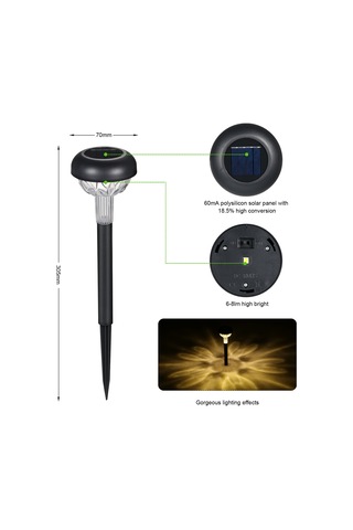 Tomshine 6 Adet Led'ler Dış Mekan Güneş Enerjili Lamba Sıcak Beyaz