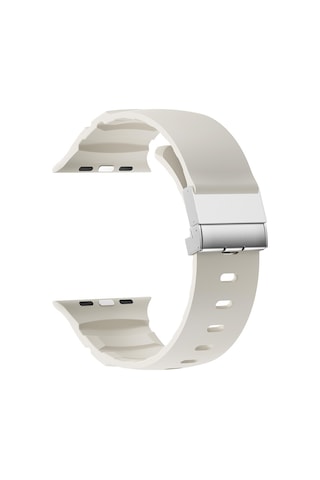 Apple Watch Seri 10-11 46mm Kordon 2/3/4/5/6/se/7/8/9 44-45-49mm Kd-145 Metal Tokalı Silikon Kordon