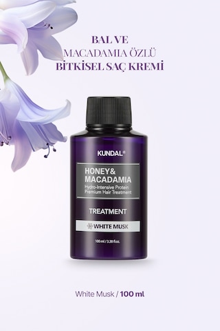 Yoğun Nemlendirici Ve Besleyici Saç Kremi Kundal Honey& Macadamia Protein Treatment 100ml White Musk