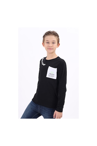 Toontoy Kids Toontoy Erkek Çocuk Baskılı Tişört Siyah