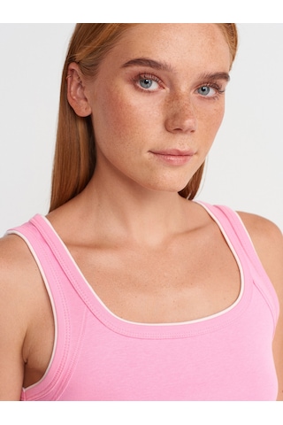Dilvin 21087 Kontrast Fitilli Atlet-pembe Pembe