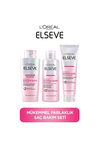 Elseve Glycolic Gloss Şampuan + Saç Bakım Kremi + Laminasyon