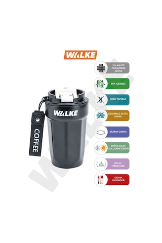 Walke Luxury Çift Ağızlıklı Paslanmaz Çelik Bardak Termos 450 ML