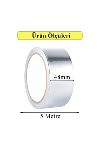 Alüminyum Bant 10 Metre 3 Paket Aliminyum Folyo Yapışkanlı Band Aspiratör Soba Borusu Tamir Sıcaklığa Dayanıkl