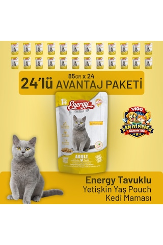 Tavuklu Yetişkin Yaş Kedi Maması 85 G - 24 Adet