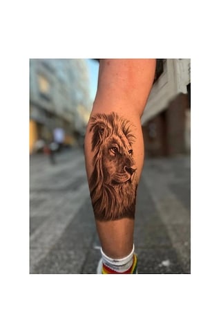 Hediyevakti Aslan Geçici Dövme Tattoo Siyah