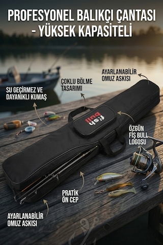 Fıshbull 2 Gözlü 140 CM Kamış Ve Olta Taşıma El Çantası