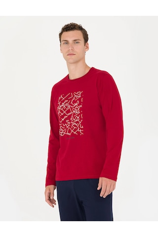 Pierre Cardin 6030 Uzun Kol Erkek Pijama Takımı V1 Bordo