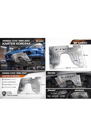 Honda Civic İes 1996-2001 Model Uyumlu Karter Koruma Muhafaza Alt Koruma 0