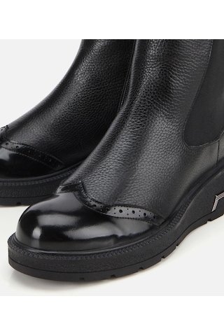 Hotiç Kadın Deri Siyah Streç Dolgu Topuklu Bilekte Chealse Bot 01boh313380a100 01boh313380a100 Siyah