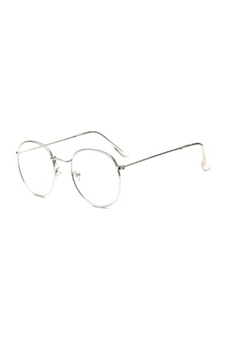 Ince Gümüş Oval Çerçeve Metal Hafif Tarz Retro Vintage Gözlük Çok Renkli