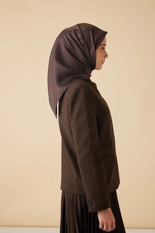 Maisa Ferya Mulberry İpek Eşarp 90 90 Cm - Kahverengi 4778
