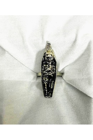 Dükkan Design Gotik Tutankamon Tabut Yüzük Siyah - Gümüş