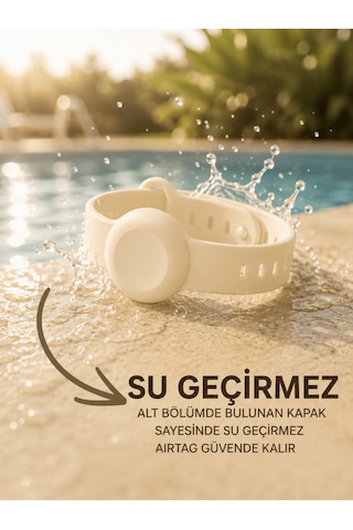 Beylini Airtag Yuvalı Bileklik Çocuk Yaşlı Alzahimer Demans Bilekliği Boş Airtag Yuvalı Renkli Krem