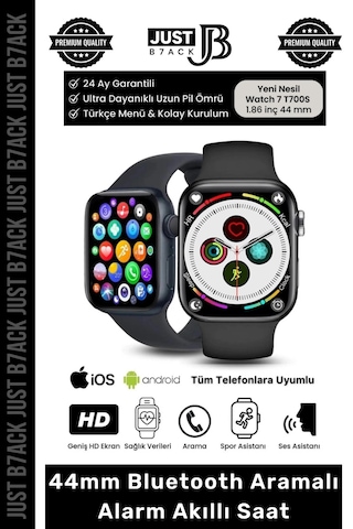 Akıllısaat 44mm T700s Watch 7 Apple Uyumlu iOS Android Sağlık Sensörlü Bluetooth Aramalı Alarm Akıllı Saat