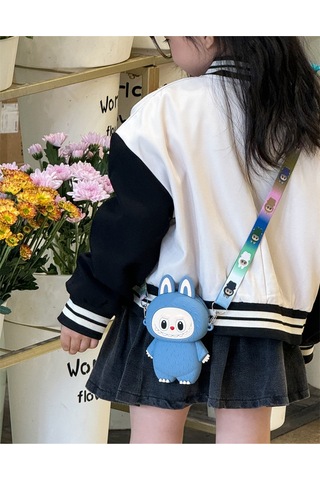 Snapbuy Silikon Bozuk Para Çantası, Labubu Şekilli Çocuk Cüzdanı Mavi