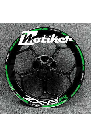 Kawasaki Ninja Zx-6r Yeşil Jant Tasarımı Sticker Etiket Modeli