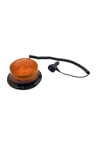 12v-110v Çakar Lamba Ledli 5 Fonksiyonlu Mıknatıslı Çakmak Fişli Turuncu Alçak Tip 147 70 Mm E9