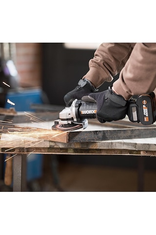 Worx WX812.9C 20 V 2.0 Ah 125 MM Kömürsüz Profesyonel Tek Akülü Şarjlı Avuç Taşlama