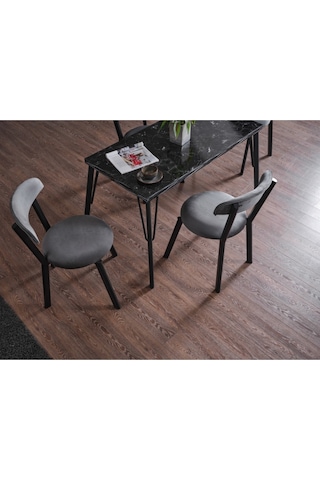 Kagu Eviana Tetra Mutfak - Balkon Masa Sandalye Siyah