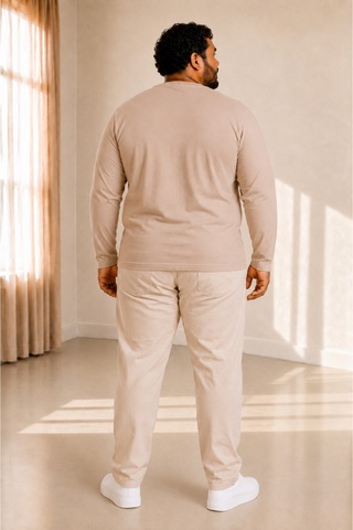 Sngl Tekstil Erkek Büyük Beden Oversize Uzun Kollu T-shirt 3xl 4xl 5xl 6xl 7xl 8xl 9xl Gri
