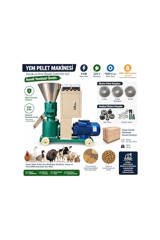 4 Kw 220v Yem Pelet Makinesi Kontrol Panelli 3-4-6 Numara Elek Ve Yedek Pres Dişlisi Lisinya