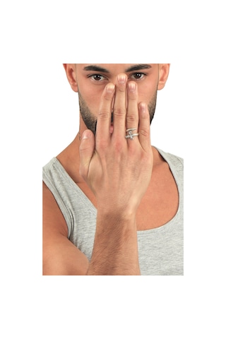 Erkek Antik Gümüş Kaplama Ayarlanabilir Dolama Formlu Kılıç Yüzük Gümüş