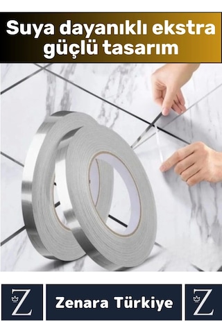 Premium Güçlü Kendinden Yapışkanlı Su Geçirmez Fayans Arası Şerit Derz Bant 0.5 Cm X 50 Metre 2 Adet