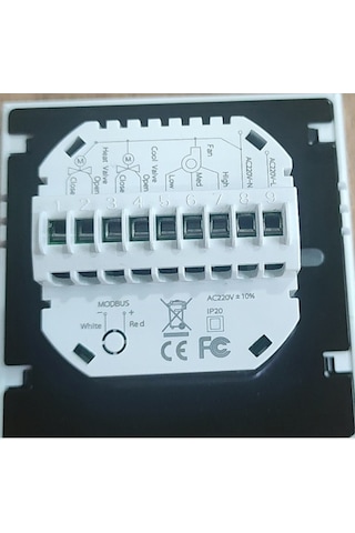 Padalink Bac-006-ew Dört Borulu Klima Termostati, Beyaz Dokunmatik Ekran, Üç Hızlı Fan Ve İki Tel Elektrikli Valf Kontrolü