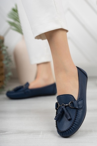 Khayt Tassel Casual Günlük Kadın Babet Ayakkabı Lacivert