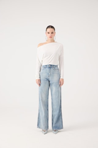 Holly Lolly Yüksek Bel Wide Leg Carino Jean Pantolon Mavi