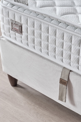 Zambak Tek Kişilik Antibakteriyel Ortopedik Paket Yaylı Pedli Yatak Ekru