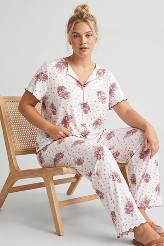 Siyah İnci Beden Fitilli Kaşkorse Örme Pijama Takım26120851 Beyaz Gül Kurusu