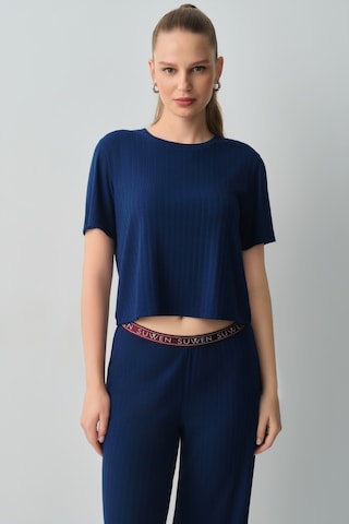 Suwen Campus T-shirt Wsh19710053303 Lacivert