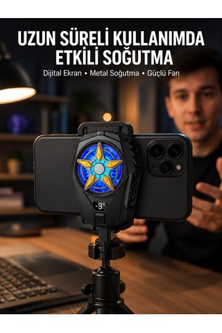 Hubrendy Tekno Ergonomik Telefon Soğutucu 2 Hız Ayarı, Hafif Ve Taşınabilir Yeni Nesil