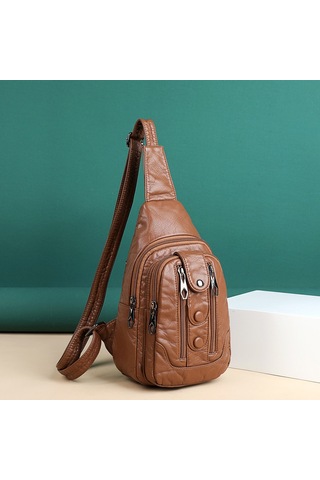 Çok Fermuarlı Retro Kadın Göğüs Çantası Günlük Büyük Kapasiteli Taşınabilir Kız Çantası Moda Boş Zaman Seyahat Küçük Çantasiyah Diğer