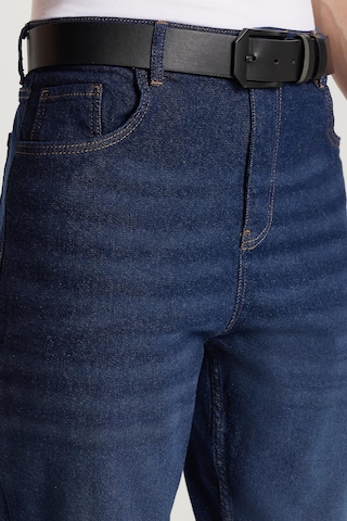 Erkek Straight Fit Bol Kesim Denim Yıkamalı Efektli Esnek Lacivert Jean Kot Pantolon-34088 Lacivert