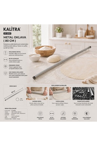 Kalitra Okl-21002 Alüminyum Metal Oklava - 80 Cm- 25'li Paket Diğer
