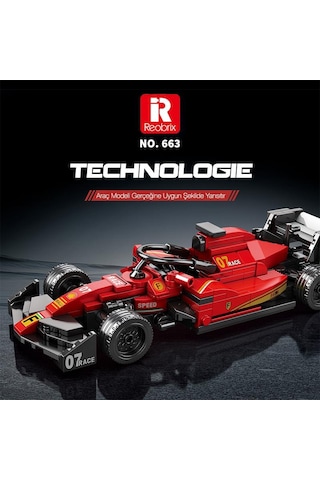 Reobrix Technic 663 Ferrari Formula F1 Yarış Arabası Yaratıcı Yapı Blok Seti Building Blocks - 245 Parça