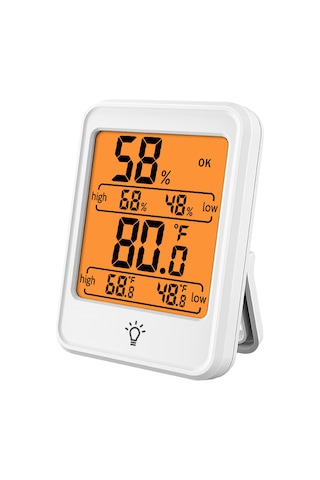 Leezsing Ev İçin Beyaz Dijital Sicaklık Ve Nem Ölçer - Işıklı Ekran, Konfor İfadecileri, 3 Yöntemle Kurulabilir -20 C/+70 C