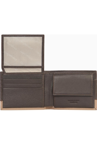 Cengiz Pakel Hakiki Deri Şerit Detaylı Yatay Erkek Cüzdan 27513 - Kahve/toprak Çok Renkli