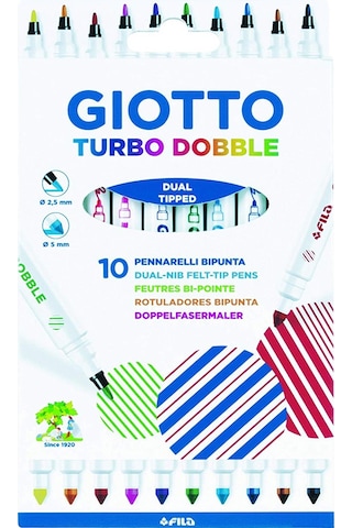 Giotto Turbo Dobble Çift Uçlu Keçe Uçlu Kalem 10'lu
