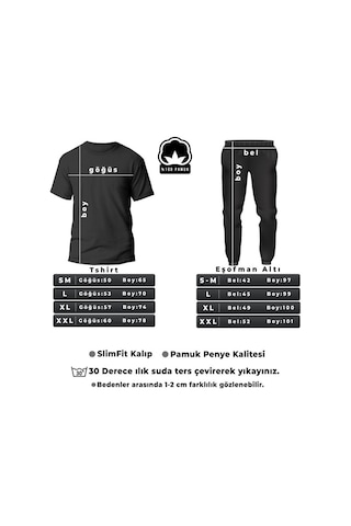 Unisex Belive İn Your Self Baskılı Eşofman Takımı Siyah